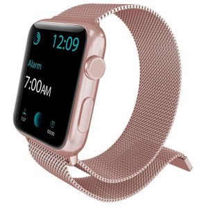Raptic Mesh Band X Doria made with Real Stainless Steel for Apple Watch Models 6/SE/5/4/3/2/1 44 mm / 42 mm - Rose Gold