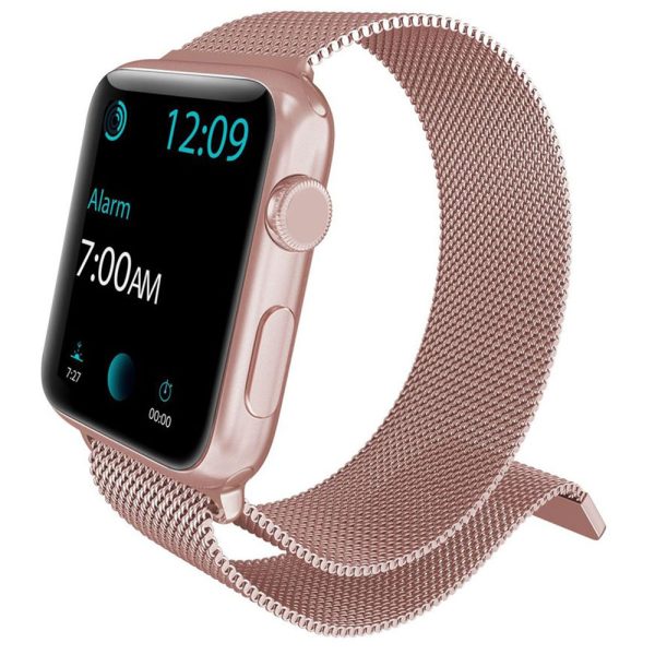 Raptic Mesh Band X Doria made with Real Stainless Steel for Apple Watch Models 6/SE/5/4/3/2/1 44 mm / 42 mm - Rose Gold - Image 1