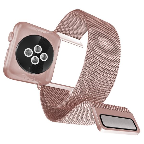 Raptic Mesh Band X Doria made with Real Stainless Steel for Apple Watch Models 6/SE/5/4/3/2/1 44 mm / 42 mm - Rose Gold - Image 2