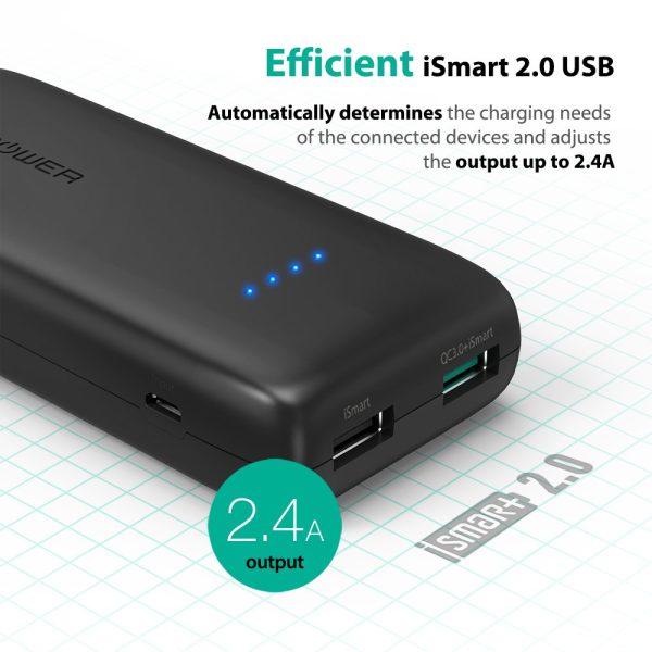 RAVPower Ace Series 12000mAh Quick Charge Power Bank - Black - RP-PB065 - Image 12