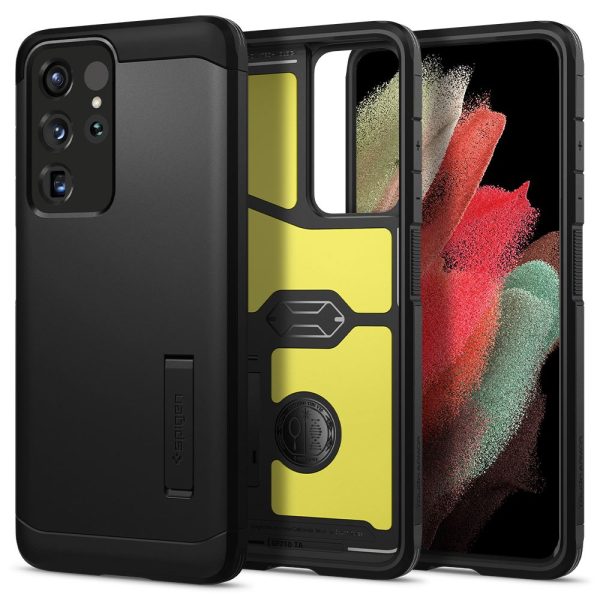 Galaxy S21 Ultra Tough Armor Case by Spigen - ACS02354 - Black - Image 1