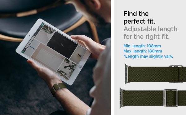 1f951806-0f3f-447d-bef5-76aec113ac96.__CR0,0,970,600_PT0_SX970_V1___ Spigen Lite Fit Ultra Band Designed for Apple Watch Ultra 2 / 1 49mm & Apple Watch Series 9 / 8 / 7 / 6 / 5 / 4 / 3 - Khaki Green - AMP02288 - Image 4