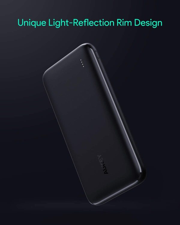 AUKEY USB C Power Bank 10000mAh Portable Charger, Triple Outputs High-Speed External Battery Pack - PB-N73S - Black - Image 3