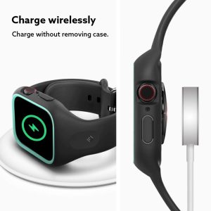Apple Watch Band & Case for 45mm / 44mm NanoPop by Caseology for Models 7/6/SE/5/4 - Prune Charcoal - ACS02082 - Image 5
