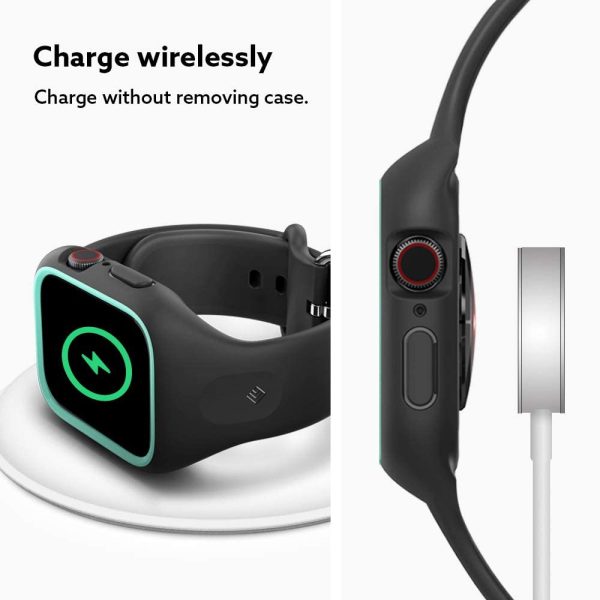 Apple Watch Band & Case for 45mm / 44mm NanoPop by Caseology for Models 7/6/SE/5/4 - Prune Charcoal - ACS02082 - Image 5