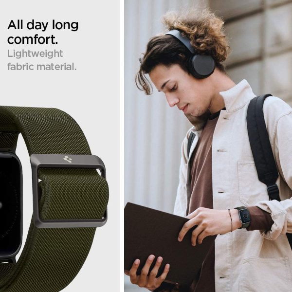 611dcnyS4vL._AC_SL1000_ Spigen Lite Fit Ultra Band Designed for Apple Watch Ultra 2 / 1 49mm & Apple Watch Series 9 / 8 / 7 / 6 / 5 / 4 / 3 - Khaki Green - AMP02288 - Image 6