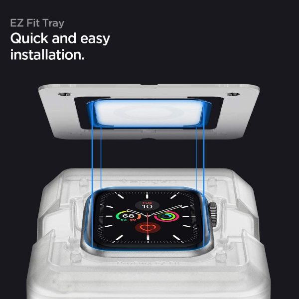 613xx+fXcfL._AC_SL1000_ Apple Watch Screen Protector ProFlex by Spigen for 44mm Models 6/SE/5/4 with Auto Alignment Kit - Clear - 2 PACK - AFL01220 - Image 3