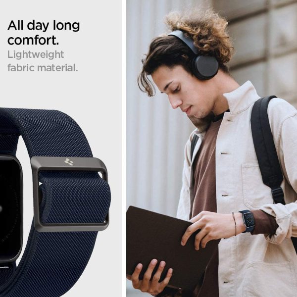 61ANbxf3BML._AC_SL1000_ Spigen Lite Fit Ultra Band Designed for Apple Watch Ultra 2 / 1 49mm & Apple Watch Series 9 / 8 / 7 / 6 / 5 / 4 / 3 - Navy Blue - AMP02287 - Image 5