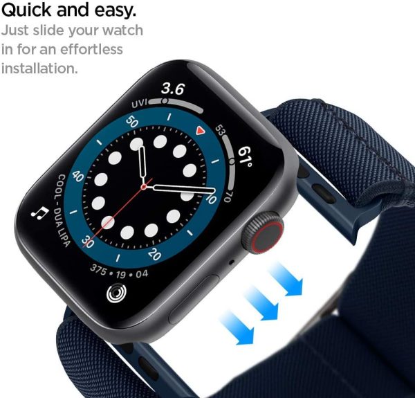 61U6iYs9f-L._AC_SL1000_ Spigen Lite Fit Ultra Band Designed for Apple Watch Ultra 2 / 1 49mm & Apple Watch Series 9 / 8 / 7 / 6 / 5 / 4 / 3 - Navy Blue - AMP02287 - Image 3
