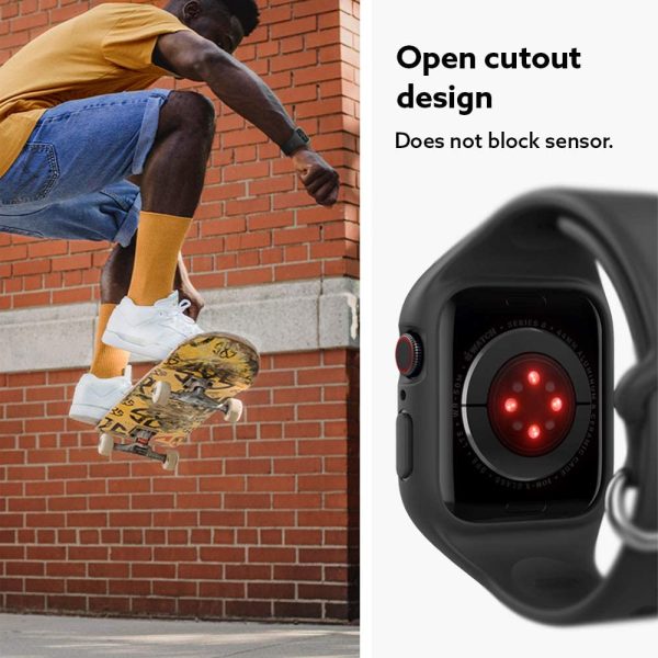 Apple Watch Band & Case for 45mm / 44mm NanoPop by Caseology for Models 7/6/SE/5/4 - Prune Charcoal - ACS02082 - Image 8