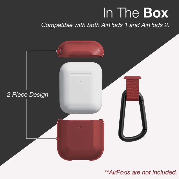 Raptic Trek Airpods 1 / 2 Case - Anodized Aluminum, TPU, and Polycarbonate Protective Case - Red - Image 4