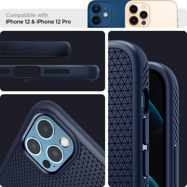 Apple iPhone 12 / iPhone 12 Pro Liquid Air Case by Spigen - ACS02250 - Navy Blue - Image 6