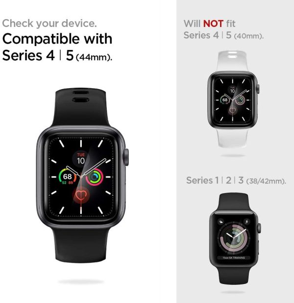61YekSk5gzL._AC_SL1000_ Apple Watch Screen Protector ProFlex by Spigen for 44mm Models 6/SE/5/4 with Auto Alignment Kit - Clear - 2 PACK - AFL01220 - Image 2
