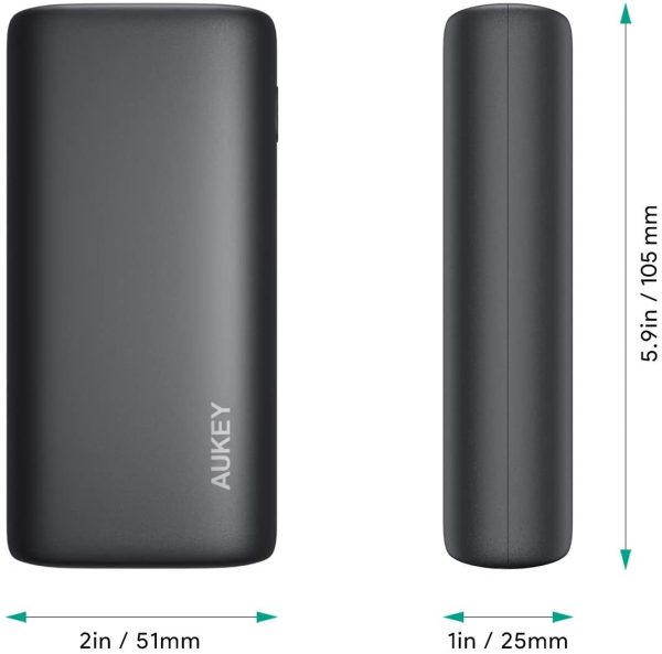 AUKEY Sprint Go mini Portable Charger 10000mAh, USB C Power Bank with 18W PD & Quick Charge 3.0, Portable Phone Charger Compatible with iPhone 12/12 Pro/XS/XR, AirPods, Samsung and Google Pixel - PB-Y36 - Black - Image 4