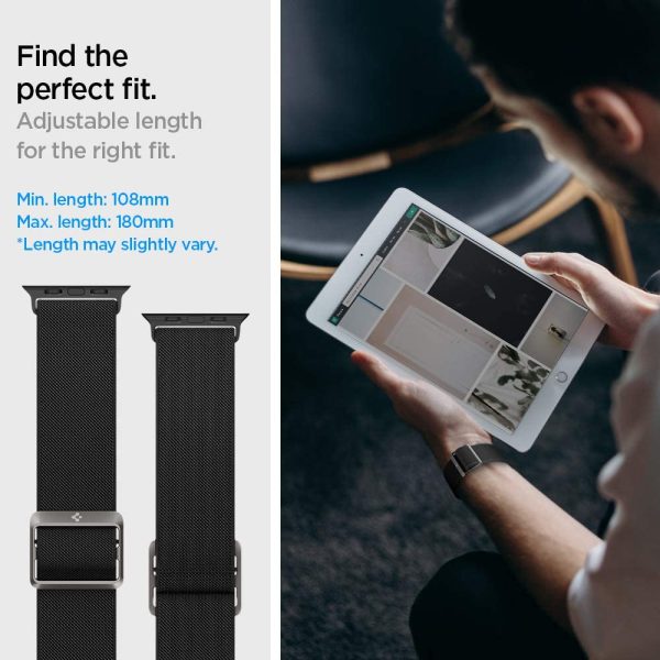 Spigen Lite Fit Ultra Band Designed for Apple Watch Ultra 2 / 1 49mm & Apple Watch Series 9 / 8 / 7 / 6 / 5 / 4 / 3 - Black - AMP02286 - Image 5