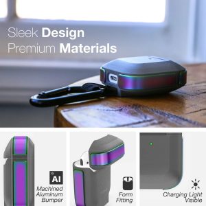 Raptic Trek Airpods 1 / 2 Case - Anodized Aluminum, TPU, and Polycarbonate Protective Case - Iridiscent - Image 5