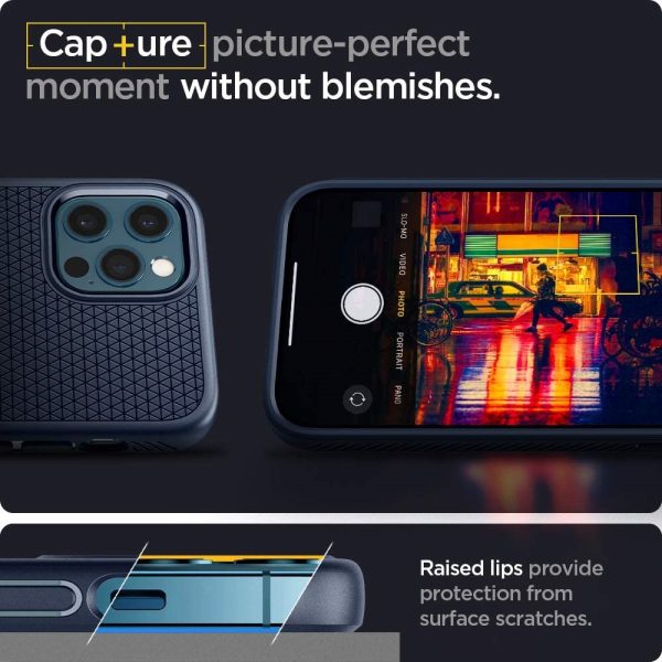 Apple iPhone 12 / iPhone 12 Pro Liquid Air Case by Spigen - ACS02250 - Navy Blue - Image 7