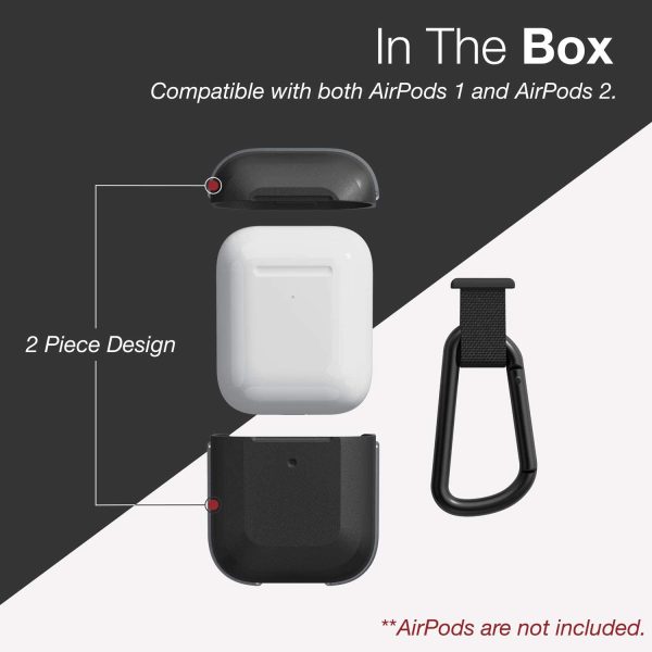Raptic Trek Airpods 1 / 2 Case - Anodized Aluminum, TPU, and Polycarbonate Protective Case - Black - Image 6