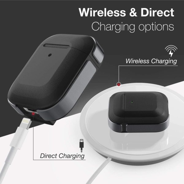Raptic Trek Airpods 1 / 2 Case - Anodized Aluminum, TPU, and Polycarbonate Protective Case - Black - Image 5