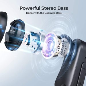 MPOW Flame Solo Sports True Wireless Earbuds with Bass+, Fast Charging / USB-C  & 28H Playtime - Black - Image 4