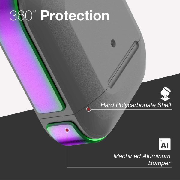 Raptic Trek Airpods 1 / 2 Case - Anodized Aluminum, TPU, and Polycarbonate Protective Case - Iridiscent - Image 3