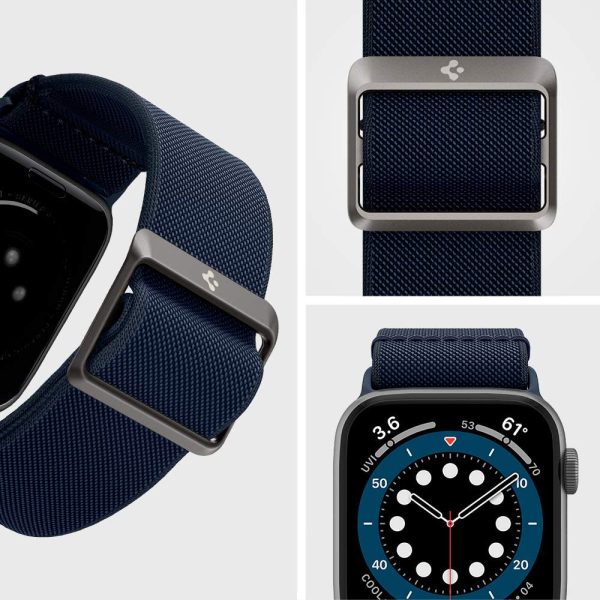 71M2SVQuNjL._AC_SL1000_ Spigen Lite Fit Ultra Band Designed for Apple Watch Ultra 2 / 1 49mm & Apple Watch Series 9 / 8 / 7 / 6 / 5 / 4 / 3 - Navy Blue - AMP02287 - Image 2