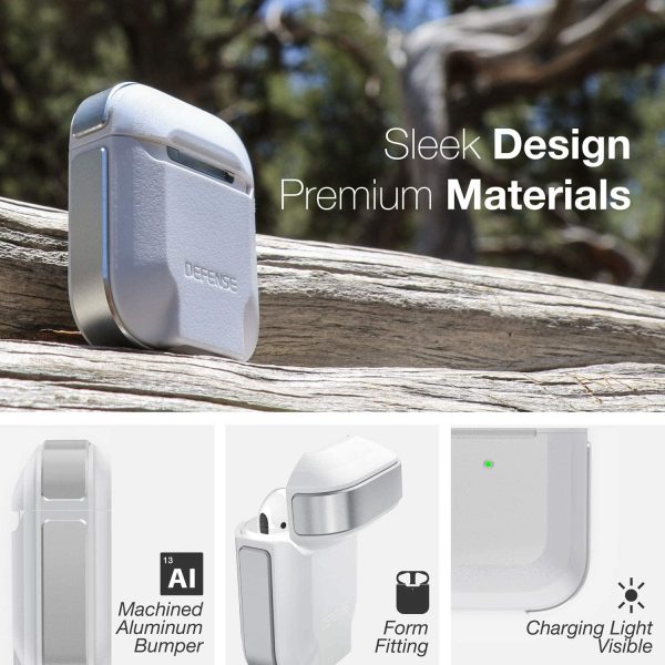 Raptic Trek Airpods 1 / 2 Case - Anodized Aluminum, TPU, and Polycarbonate Protective Case - Silver - Image 4