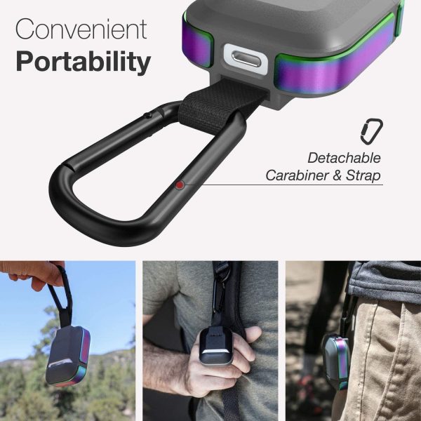Raptic Trek Airpods 1 / 2 Case - Anodized Aluminum, TPU, and Polycarbonate Protective Case - Iridiscent - Image 2