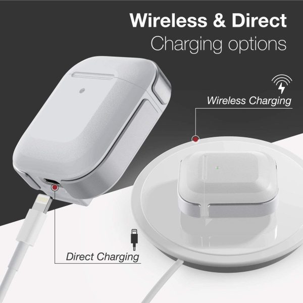 Raptic Trek Airpods 1 / 2 Case - Anodized Aluminum, TPU, and Polycarbonate Protective Case - Silver - Image 3