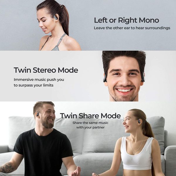 71ctVWXC-ZL._AC_SL1500_ MPOW Flame Solo Sports True Wireless Earbuds with Bass+, Fast Charging / USB-C  & 28H Playtime - Black - Image 2