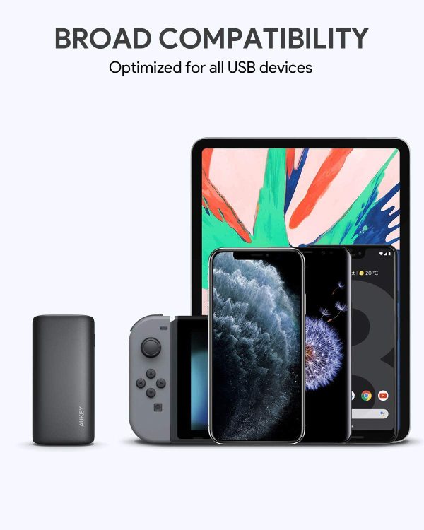 AUKEY Sprint Go mini Portable Charger 10000mAh, USB C Power Bank with 18W PD & Quick Charge 3.0, Portable Phone Charger Compatible with iPhone 12/12 Pro/XS/XR, AirPods, Samsung and Google Pixel - PB-Y36 - Black - Image 6