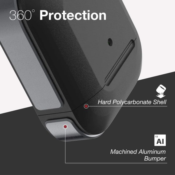 Raptic Trek Airpods 1 / 2 Case - Anodized Aluminum, TPU, and Polycarbonate Protective Case - Black - Image 4