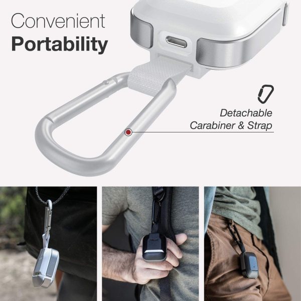 Raptic Trek Airpods 1 / 2 Case - Anodized Aluminum, TPU, and Polycarbonate Protective Case - Silver - Image 2