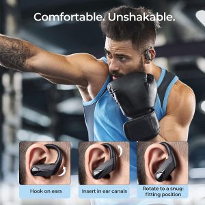 MPOW Flame Solo Sports True Wireless Earbuds with Bass+, Fast Charging / USB-C  & 28H Playtime - Black - Image 7