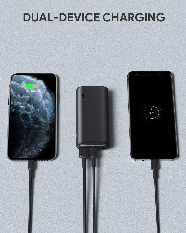 AUKEY Sprint Go mini Portable Charger 10000mAh, USB C Power Bank with 18W PD & Quick Charge 3.0, Portable Phone Charger Compatible with iPhone 12/12 Pro/XS/XR, AirPods, Samsung and Google Pixel - PB-Y36 - Black - Image 2