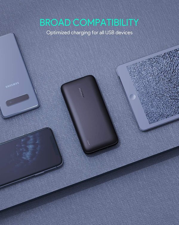 AUKEY USB C Power Bank 10000mAh Portable Charger, Triple Outputs High-Speed External Battery Pack - PB-N73S - Black - Image 2