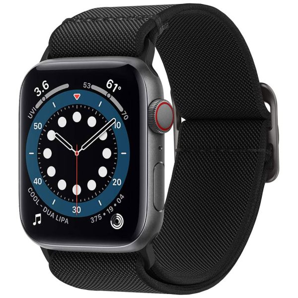 apple-watch-band-lite-fit-spigen-44mm-black Spigen Lite Fit Ultra Band Designed for Apple Watch Ultra 2 / 1 49mm & Apple Watch Series 9 / 8 / 7 / 6 / 5 / 4 / 3 - Black - AMP02286 - Image 1