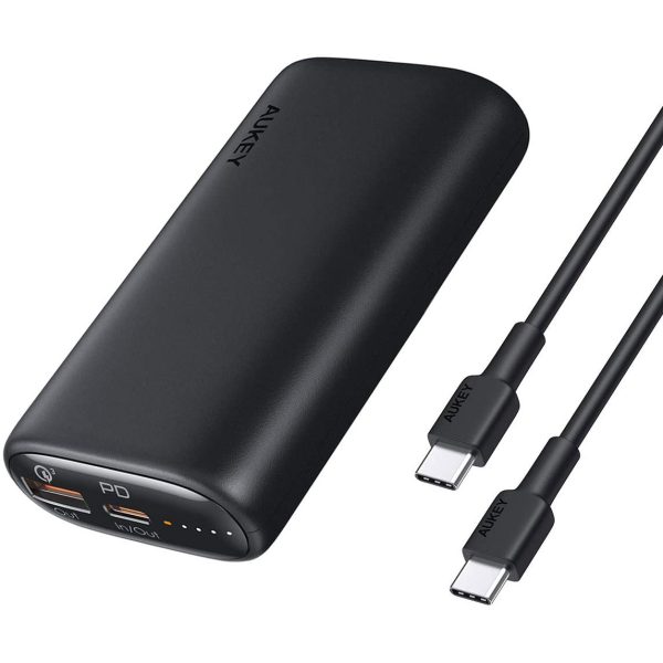 AUKEY Sprint Go mini Portable Charger 10000mAh, USB C Power Bank with 18W PD & Quick Charge 3.0, Portable Phone Charger Compatible with iPhone 12/12 Pro/XS/XR, AirPods, Samsung and Google Pixel - PB-Y36 - Black - Image 1