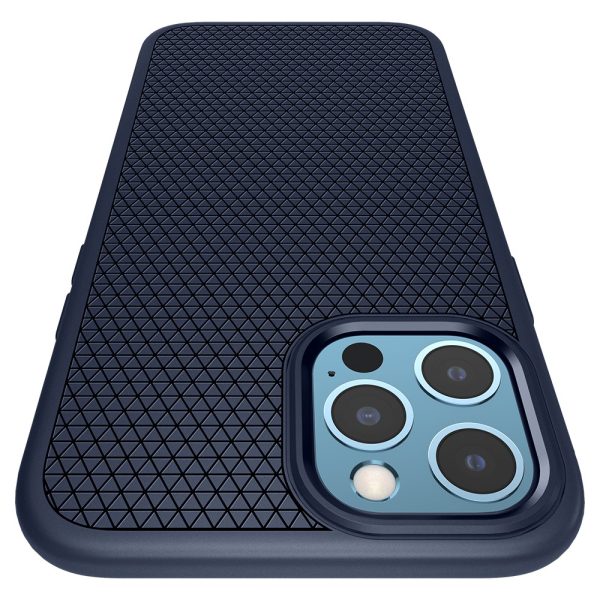 Apple iPhone 12 / iPhone 12 Pro Liquid Air Case by Spigen - ACS02250 - Navy Blue - Image 9