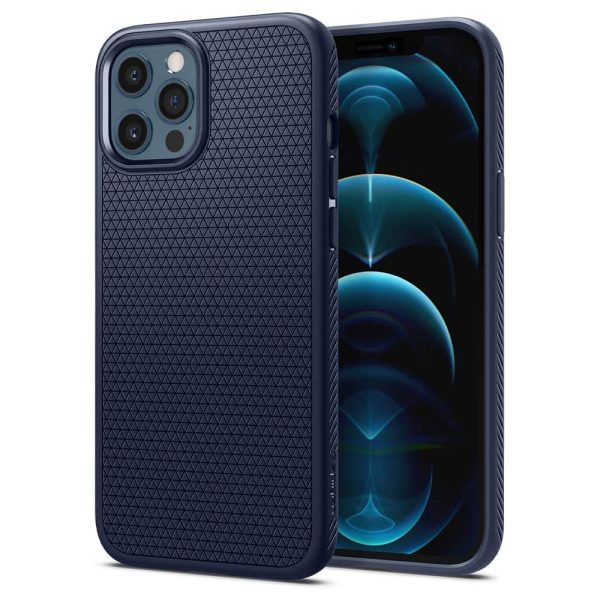 Apple iPhone 12 / iPhone 12 Pro Liquid Air Case by Spigen - ACS02250 - Navy Blue - Image 1