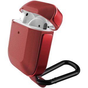 Raptic Trek Airpods 1 / 2 Case - Anodized Aluminum, TPU, and Polycarbonate Protective Case - Red
