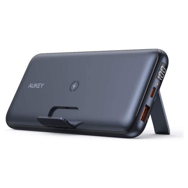 Wireless Portable Charger 20000mAh, AUKEY USB C Power Bank PD 3.0 with Foldable Stand, Quick Charge 3.0 Cell Phone External Battery Pack - PB-WL03S - Gray - Image 8