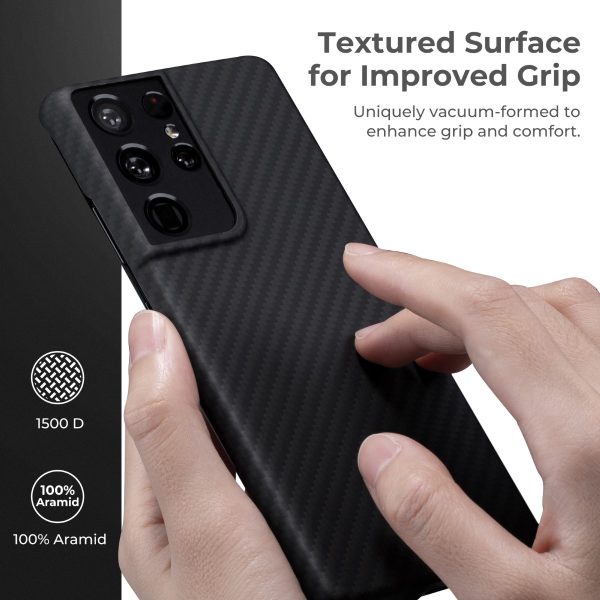 Galaxy S21 Ultra Aramid MagEZ Case by PITAKA - Black / Grey Twill - Image 11