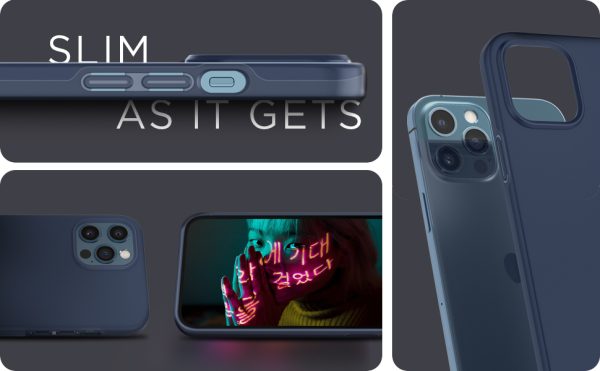 Apple iPhone 12 Pro Max Thin Fit Case by Spigen - ACS02480 - Deep Blue - Image 7