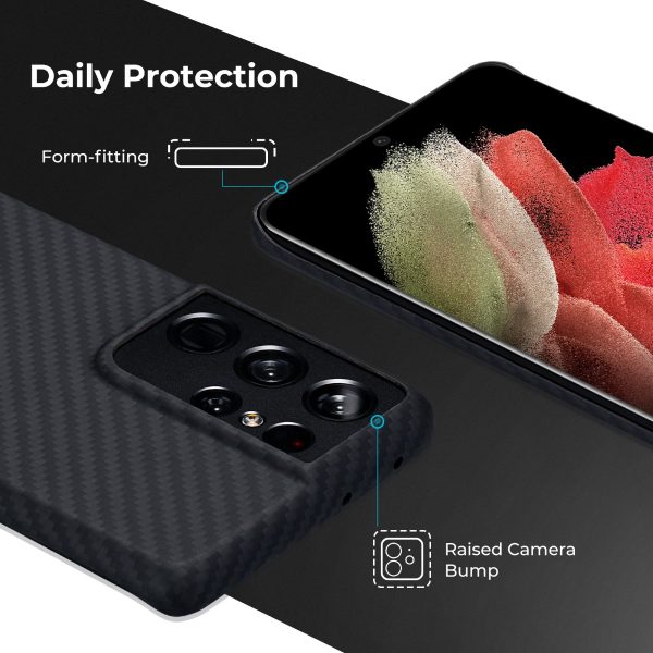Galaxy S21 Ultra Aramid MagEZ Case by PITAKA - Black / Grey Twill - Image 8