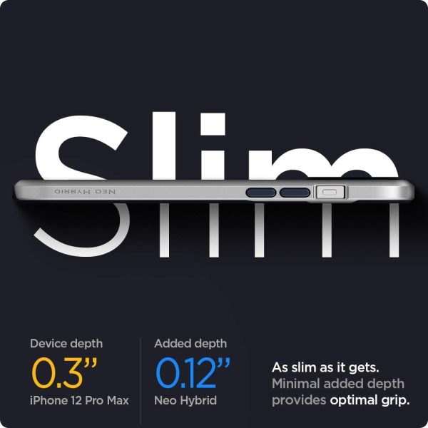 Apple iPhone 12 Pro Max Neo Hybrid Case by Spigen - ACS02249 - Satin Silver - Image 2