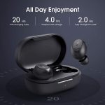Mpow MDots - Precise Control Wireless Earphones, IPX6 Waterproof Sport Earbuds, 20 Hrs w/Twin&Mono Mode/Mics - Black - Image 2