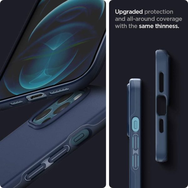 Apple iPhone 12 Pro Max Thin Fit Case by Spigen - ACS02480 - Deep Blue - Image 4