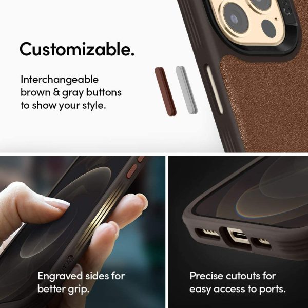 61cm-ihNGjL._AC_SL1000_ Apple iPhone 12 Pro Max Leather Brick by CYRILL Spigen - ACS01649 - Saddle Brown - Image 4