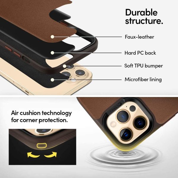 61gbQ+POPlL._AC_SL1000_ Apple iPhone 12 Pro Max Leather Brick by CYRILL Spigen - ACS01649 - Saddle Brown - Image 5